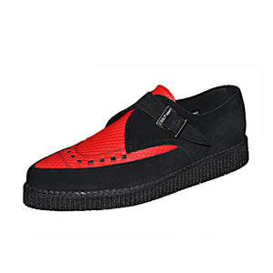 Pointed Creepers Black Suede Red Snake