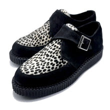 Cargar imagen en el visor de la galería, Creepers Rocket Black Suede &amp; White Leopard