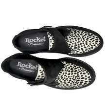 Cargar imagen en el visor de la galería, Creepers Rocket Black Suede &amp; White Leopard