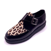 Cargar imagen en el visor de la galería, Creepers Rocket Black Leather &amp; Leopard