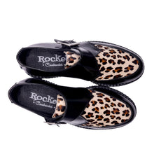 Cargar imagen en el visor de la galería, Creepers Rocket Black Leather &amp; Leopard