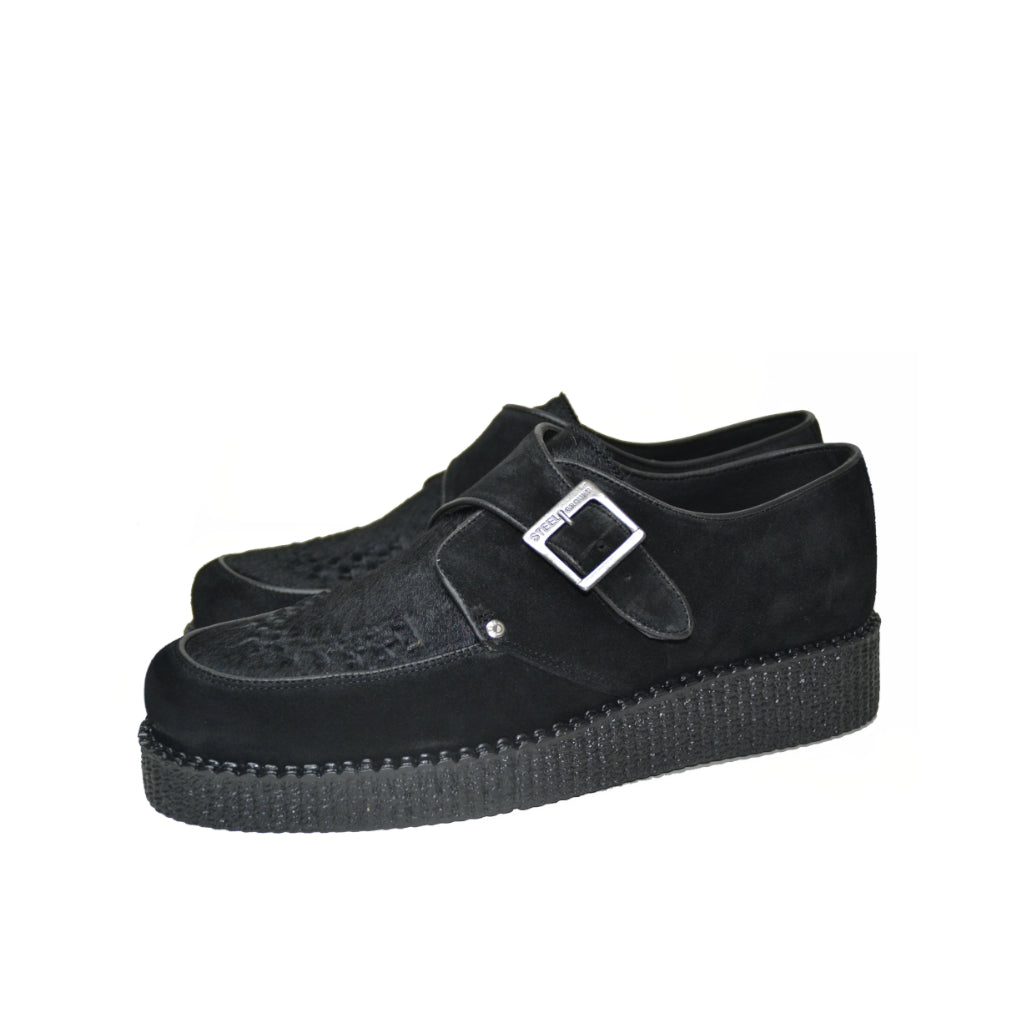 Creepers Black box leather and Black suede leather