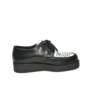 Creepers Black and White box leather