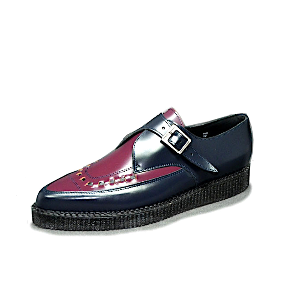 Pointed Creepers Purple and Navy leather