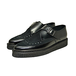 Pointed Creepers Black Leather and Black Suede