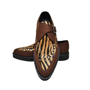 Pointed Creepers Brown Suede & Zebra