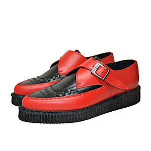 Pointed Creepers Red and Black Leather
