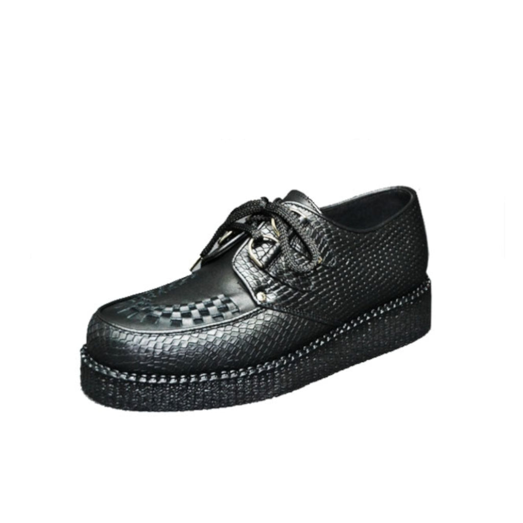 Creepers Black Snake and Black Grain Leather on Apron