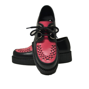 Creepers Black and Pink Box Leather