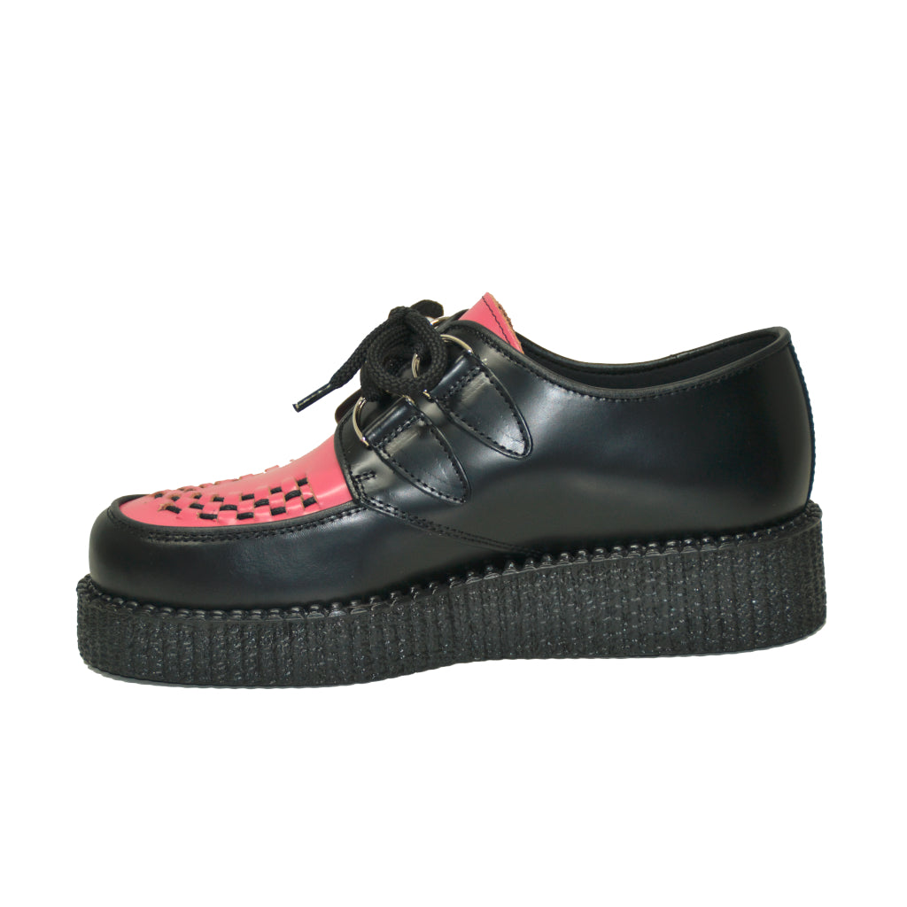 Creepers Black and Pink Box Leather
