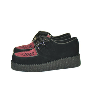 Creepers Black and Burgundy Suede Leather
