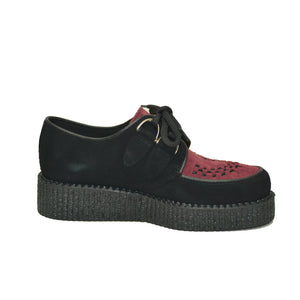 Creepers Black and Burgundy Suede Leather