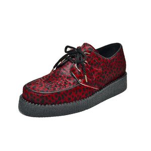 Creepers Red Leopard print on hair on Leather