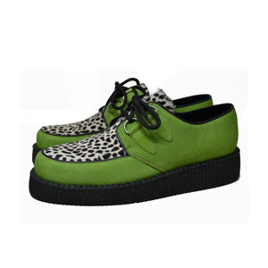 Creepers Lime Suede and White Leopard