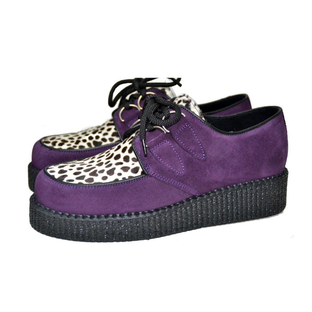 Creepers Purple Suede and White Leopard