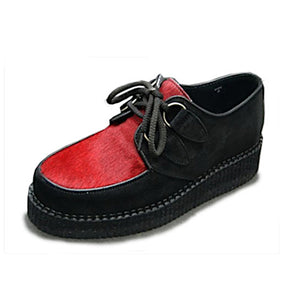 Creepers Black Suede and Red Hair
