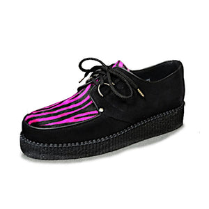 Creepers Black Suede and Fuxia Zebrino