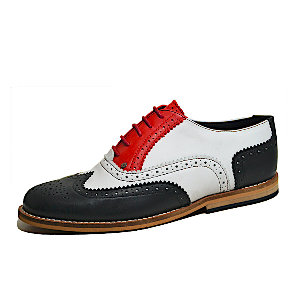 Gatsby Shoe White, Black and Red