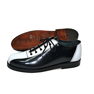 Bowling Shoe Black and White Leather Sole