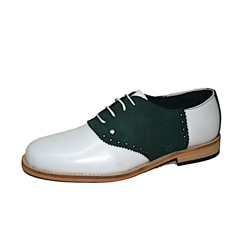 Saddle Shoe White Box and Dark Green