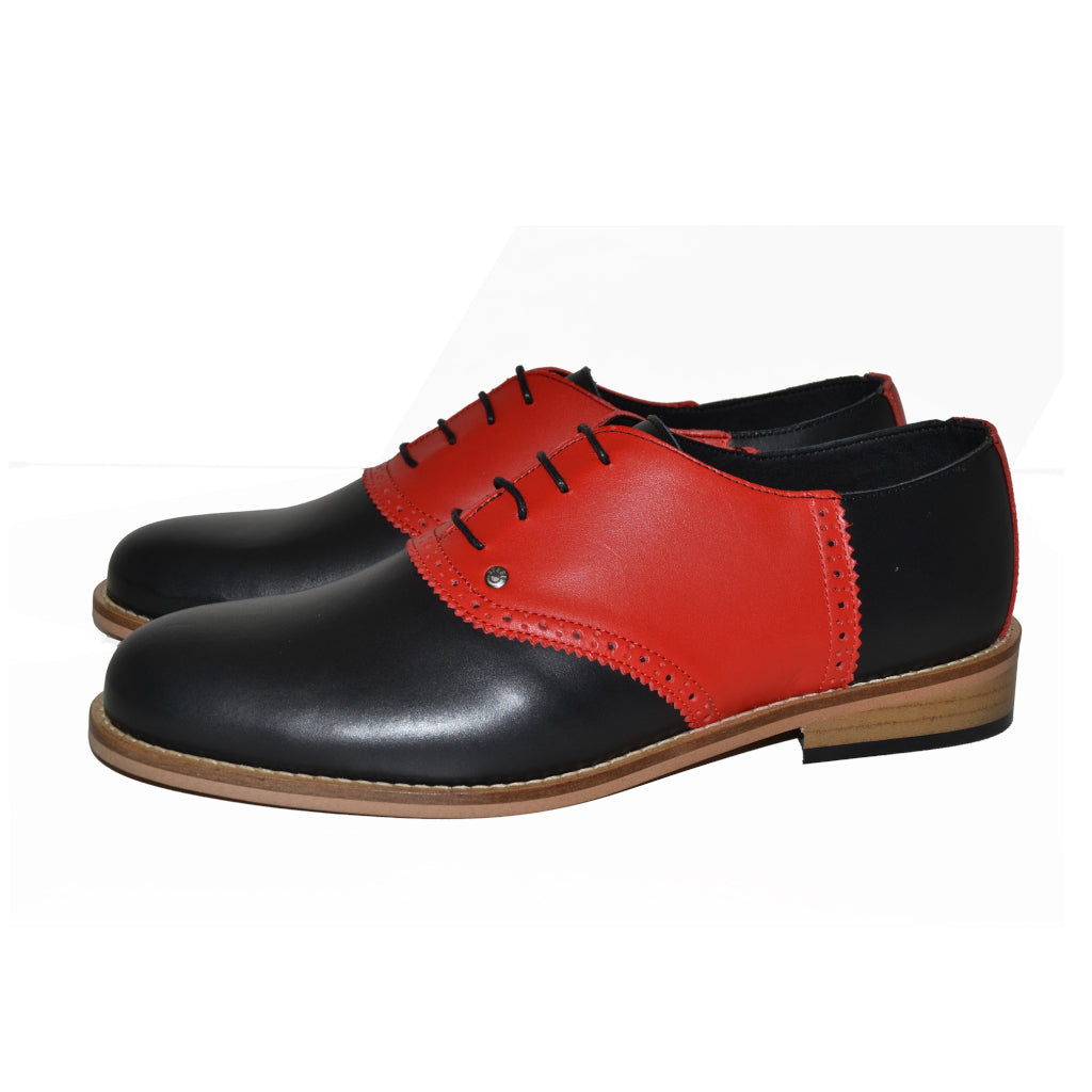 Saddle Shoe Black and Red